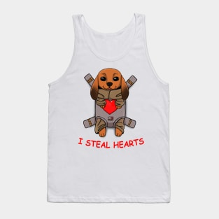 funny I Steal Hearts Valentines Day gift baby Dachshund dog Tank Top